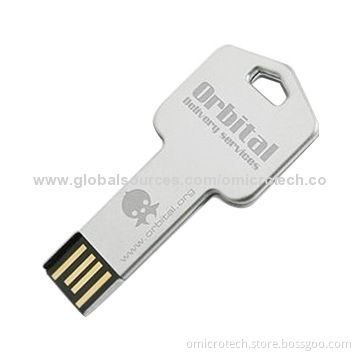 16GB Key-shaped USB Flash Drive, Compatible with USB1.1, No External Power Required